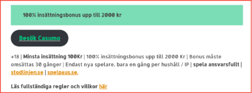 Free Spins och villkor 1 1